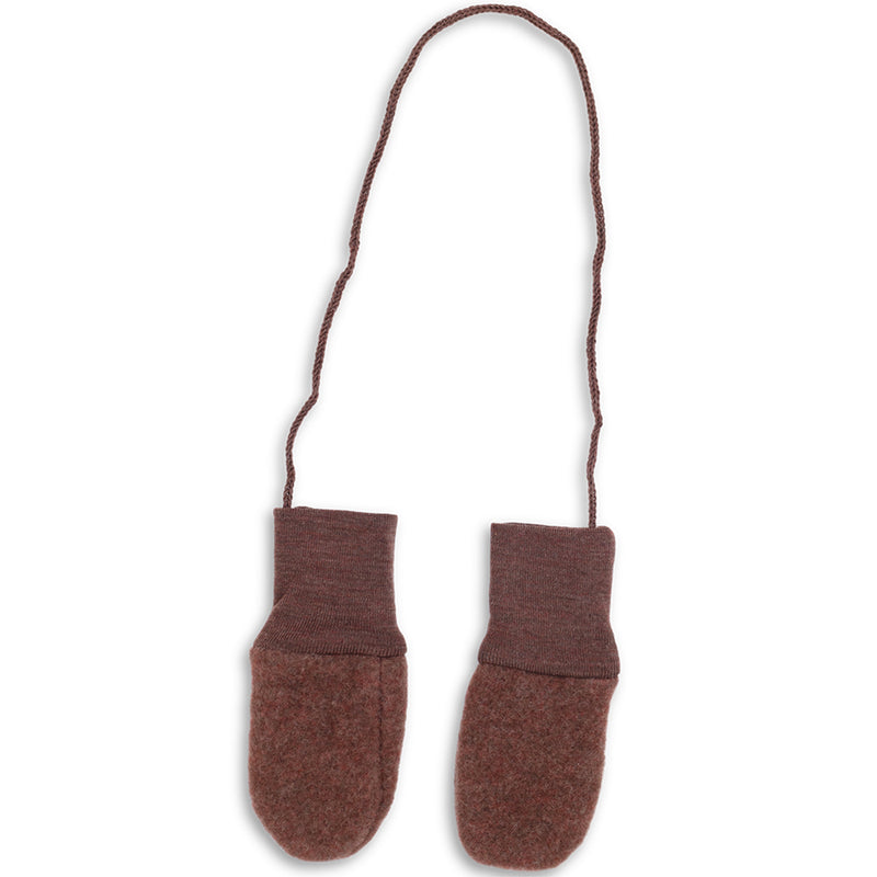 Baby Wollfleece Fäustlinge Zimt Melange