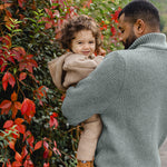 Wollfleece Overall mit Kapuze Walnuss Melange