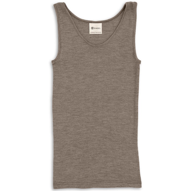 Damen Trägershirt Schurwolle/Seide Walnuss