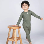 Leggings Schurwolle/Seide Olive