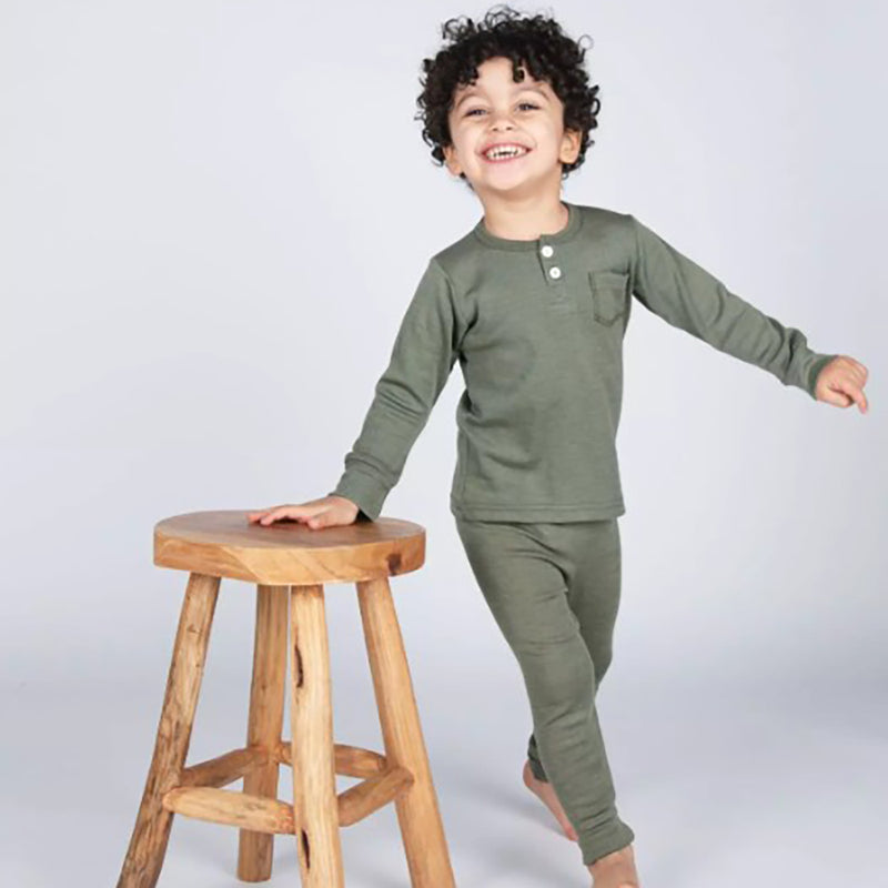 Leggings Schurwolle/Seide Olive