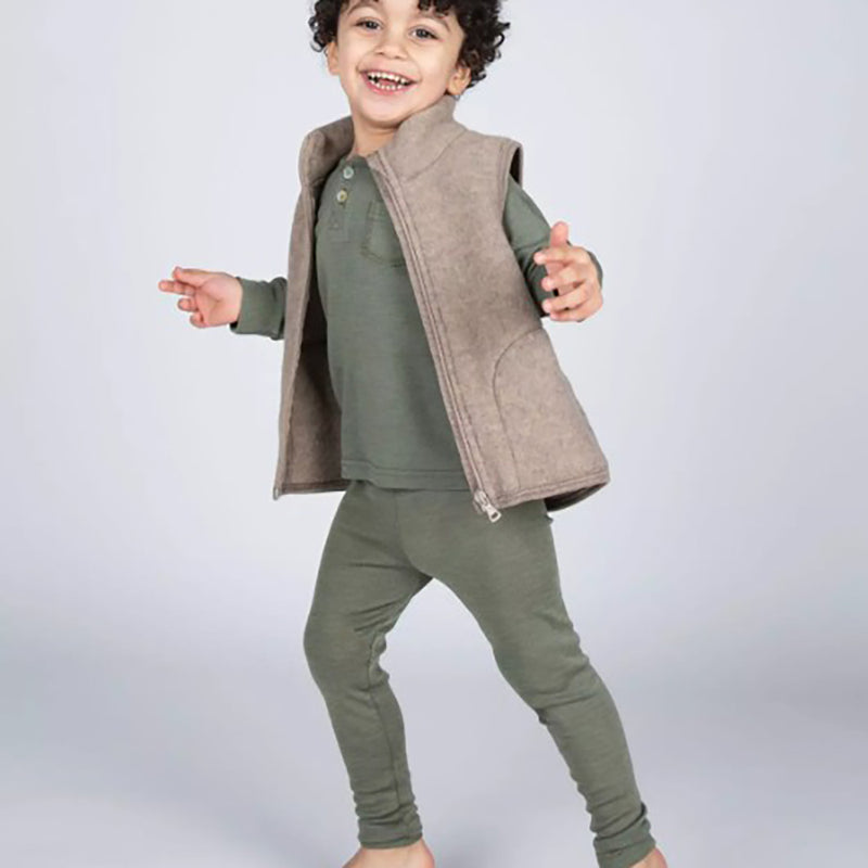 Leggings Schurwolle/Seide Olive