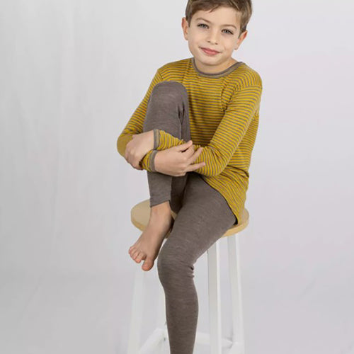 Leggings Schurwolle/Seide Walnuss