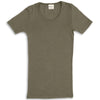 Damen T-Shirt Schurwolle/Seide Olive