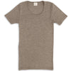 Damen T-Shirt Schurwolle/Seide Walnuss