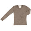 Langarmshirt Schurwolle/Seide Walnuss