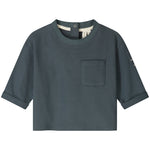 Baby L/S Pocket Tee GOTS Blue Grey