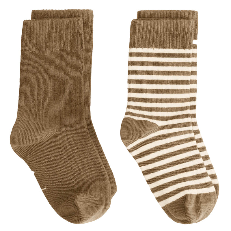 2-Pack Ribbed Socks GOTS Woody Cream