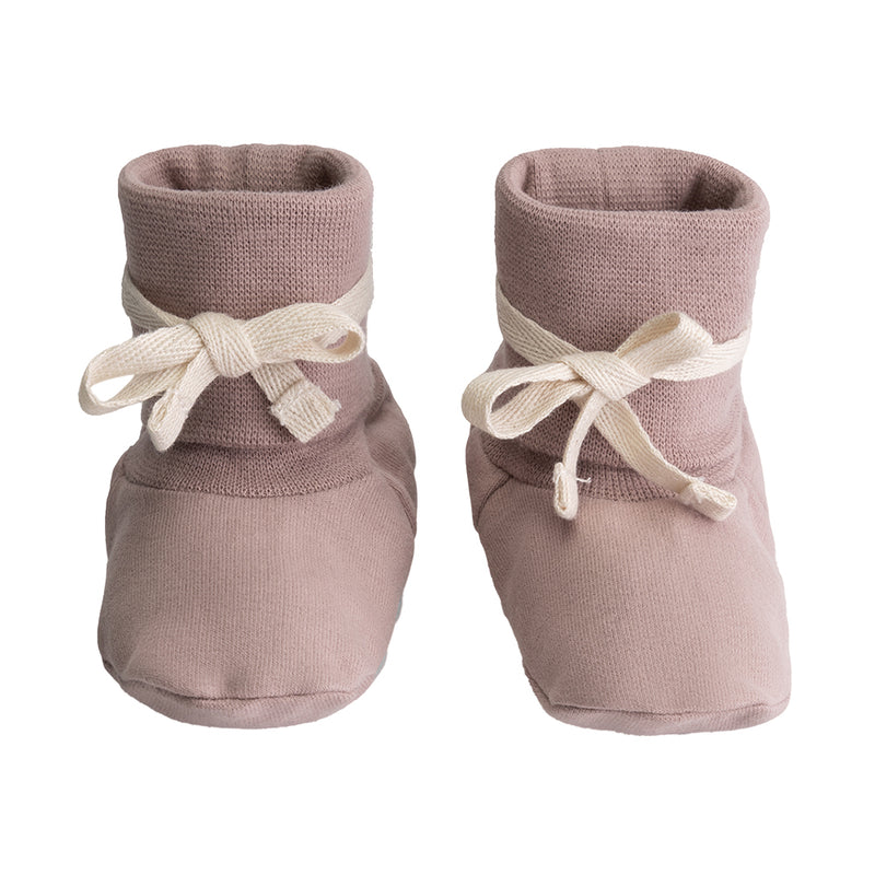 Baby Ribbed Booties GOTS Berry