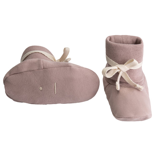 Baby Ribbed Booties GOTS Berry
