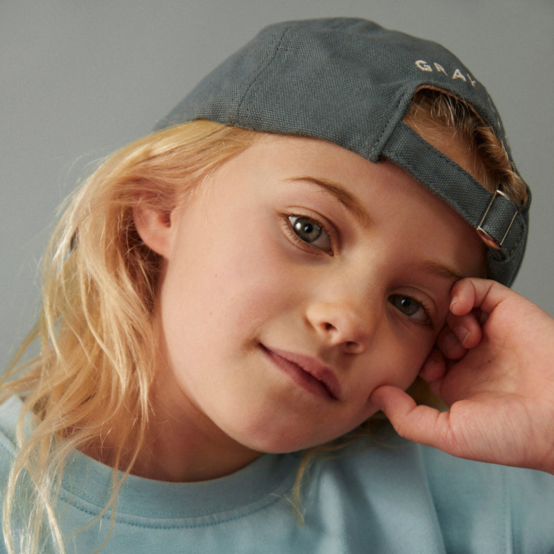 Baseball Cap GOTS Blue Grey