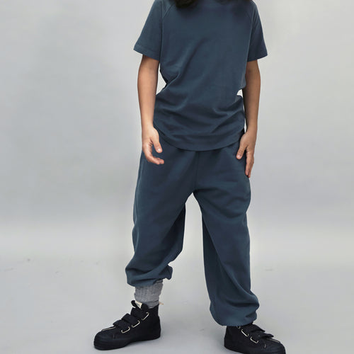 Track Pants GOTS Blue Grey