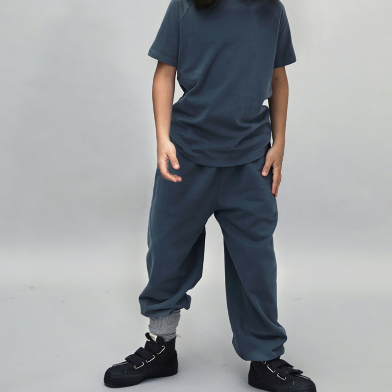 Track Pants GOTS Blue Grey