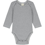 Baby L/S Onesie GOTS Blue Grey Cream