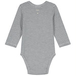 Baby L/S Onesie GOTS Blue Grey Cream