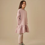 L/S Frill Dress GOTS Berry
