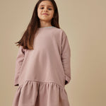 L/S Frill Dress GOTS Berry