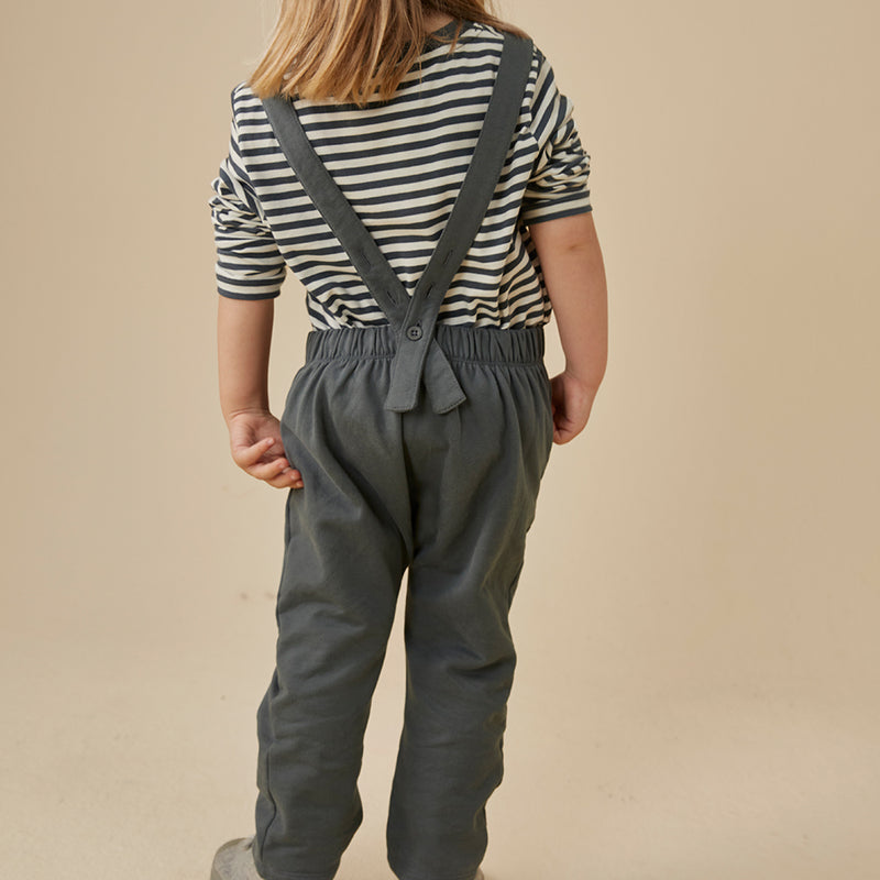 Latzhose Salopette w/ Seam GOTS Blue Grey