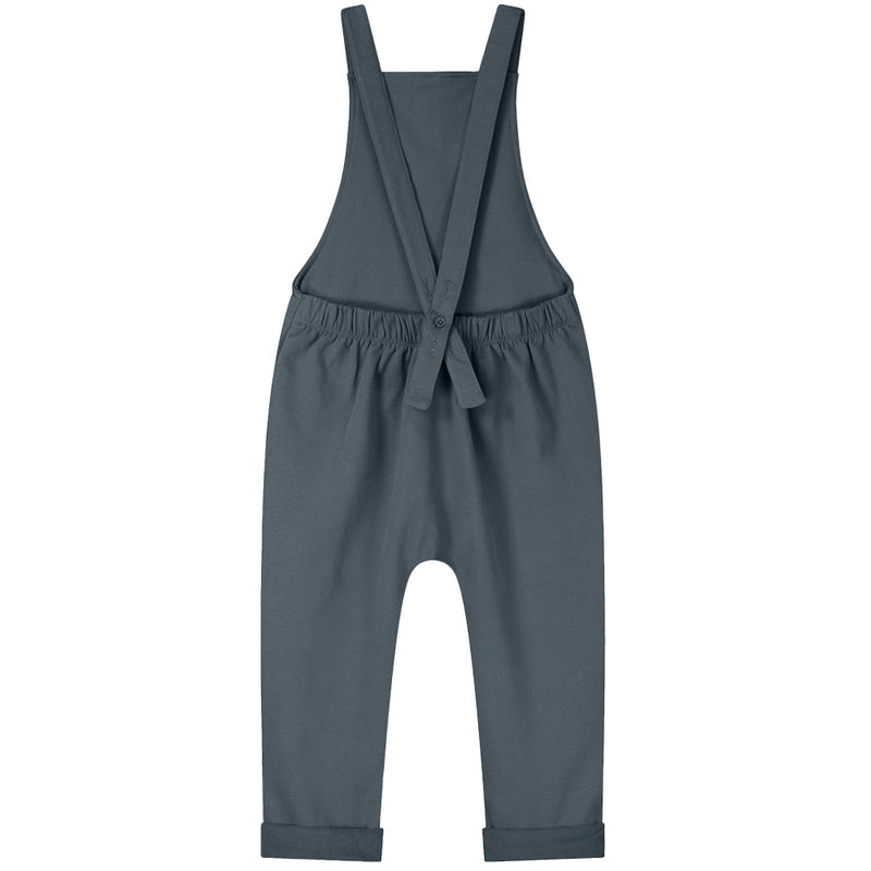 Latzhose Salopette w/ Seam GOTS Blue Grey