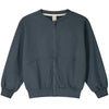 Bomber Sweatshirt w/ Zip GOTS Blue Grey