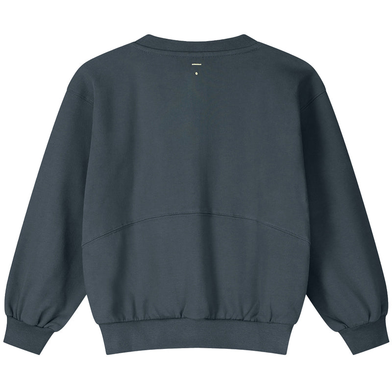 Bomber Sweatshirt w/ Zip GOTS Blue Grey