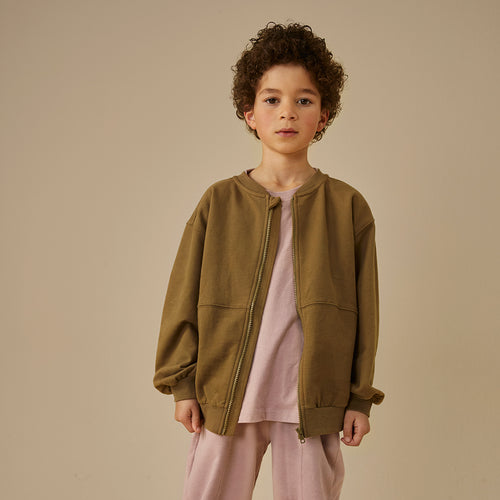 Bomber Sweatshirt w/ Zip GOTS Woody