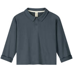 L/S Polo Shirt GOTS Blue Grey