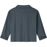 L/S Polo Shirt GOTS Blue Grey