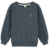 Dropped Shoulder Sweater GOTS Blue Grey