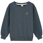 Dropped Shoulder Sweater GOTS Blue Grey