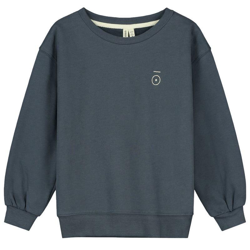 Dropped Shoulder Sweater GOTS Blue Grey