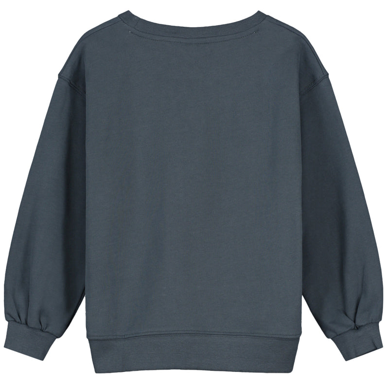 Dropped Shoulder Sweater GOTS Blue Grey