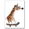 Postkarte Giraffe auf Skateboard