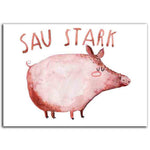 Postkarte Sau stark