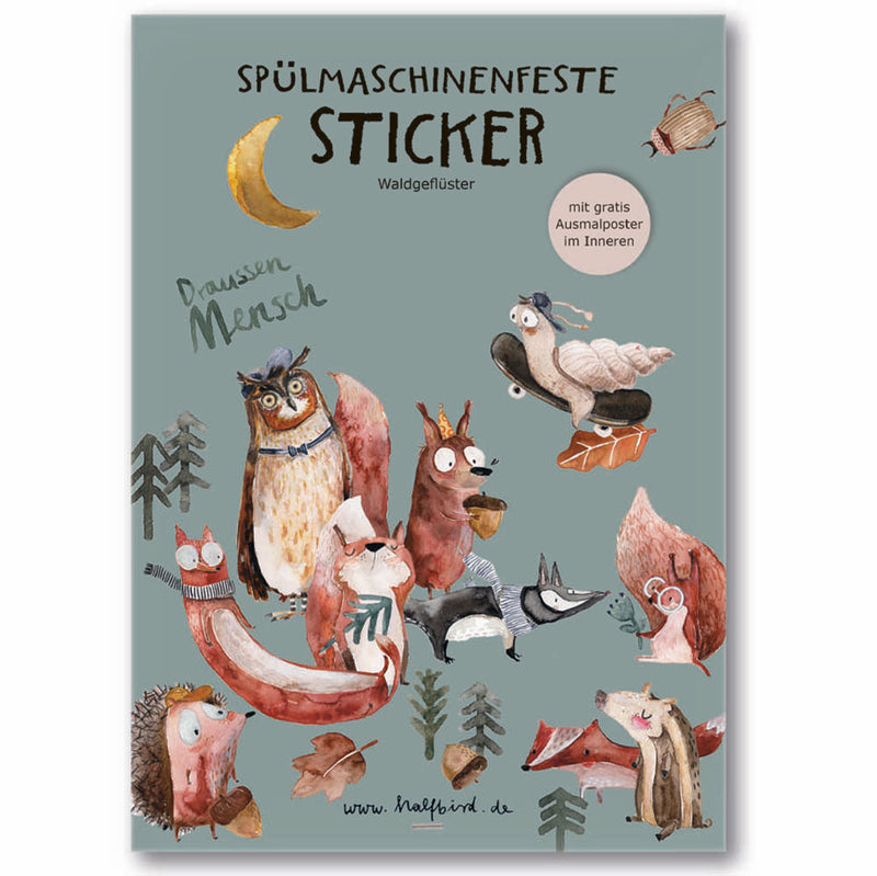 Spülmaschinenfeste Sticker Waldgeflüster