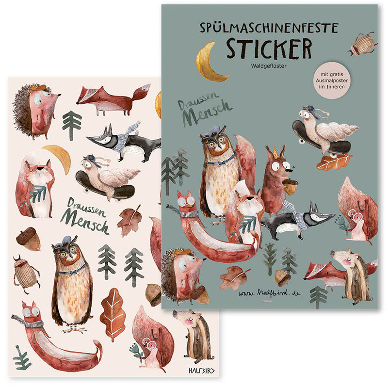 Spülmaschinenfeste Sticker Waldgeflüster