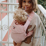 Puppentrage Doll Carrier Powder Pink Check