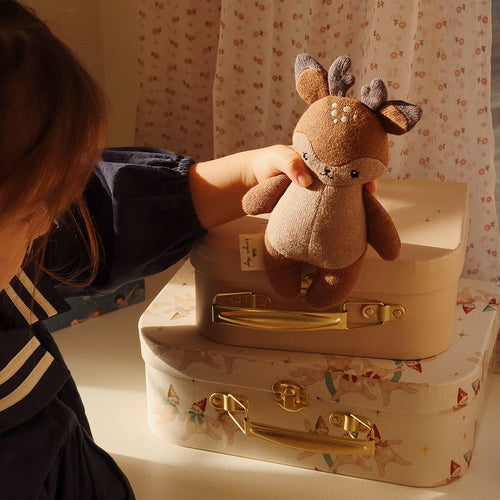 Babyrassel / Kuscheltier Mini Toy Deer Brown