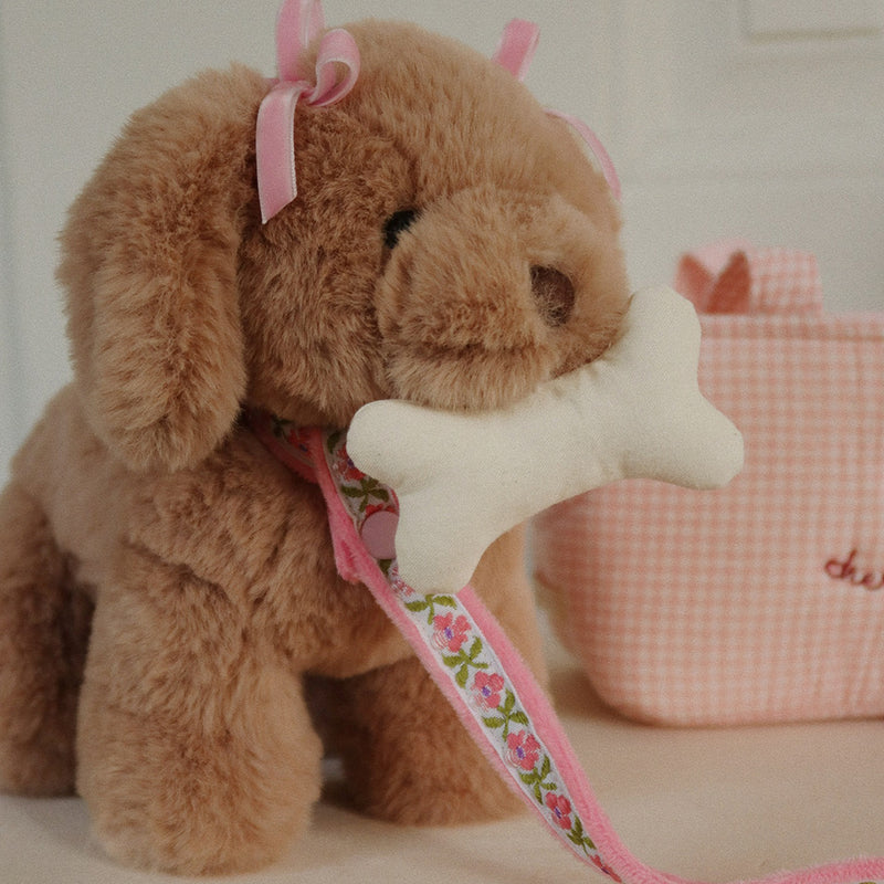 Plüschhund / Maude Puppy Pink Check