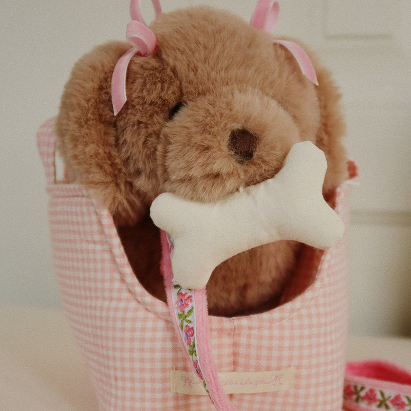 Plüschhund / Maude Puppy Pink Check