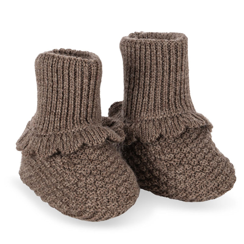 Merino Babyfinken / Fruity Booties Bunny Brown Melange
