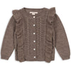 Merino Strickjacke Fiol Frill Cardigan Bunny Brown Melange
