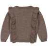 Merino Strickjacke Fiol Frill Cardigan Bunny Brown Melange