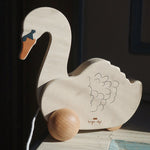 Wooden Pull Swan Holz-Nachziehspielzeug