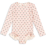 Langarm Badeanzug Merle Cherry Pink Motif