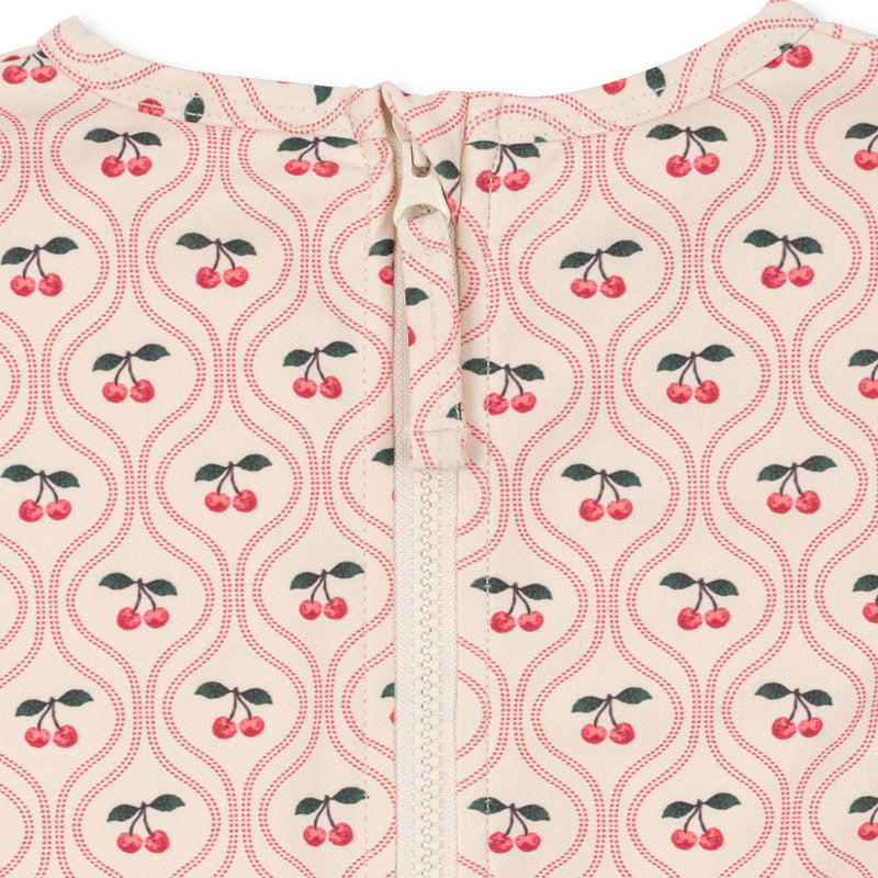 Langarm Badeanzug Merle Cherry Pink Motif