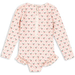 Langarm Badeanzug Merle Cherry Pink Motif
