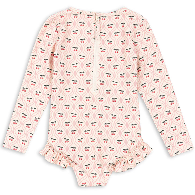 Langarm Badeanzug Merle Cherry Pink Motif