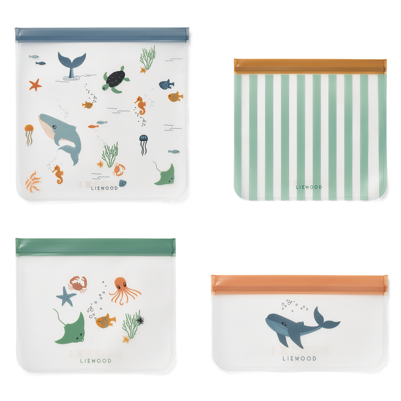 Aufbewahrungstaschen Clive Travelbag 4-Pack Sea Creature / Sandy