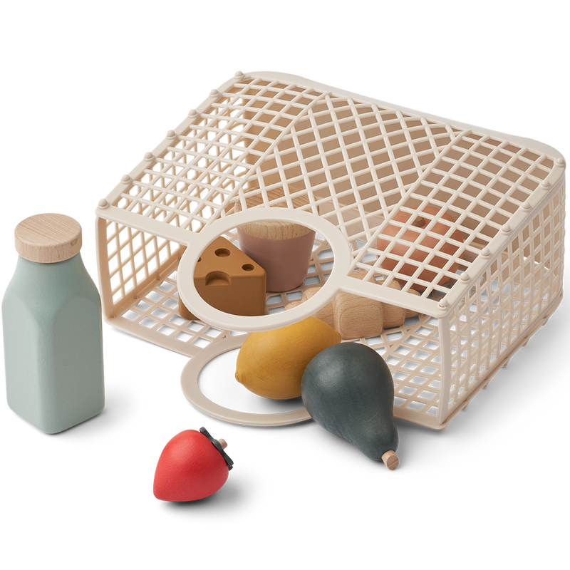 Holz Lebensmittel- und Einkaufskorb / Florin Play Food & Grocery Basket